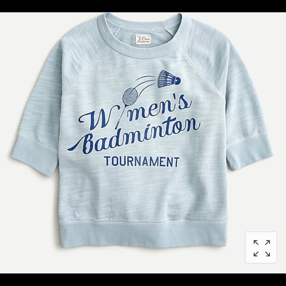 JCrew vintage short sleeve Women’s Badminton fleece